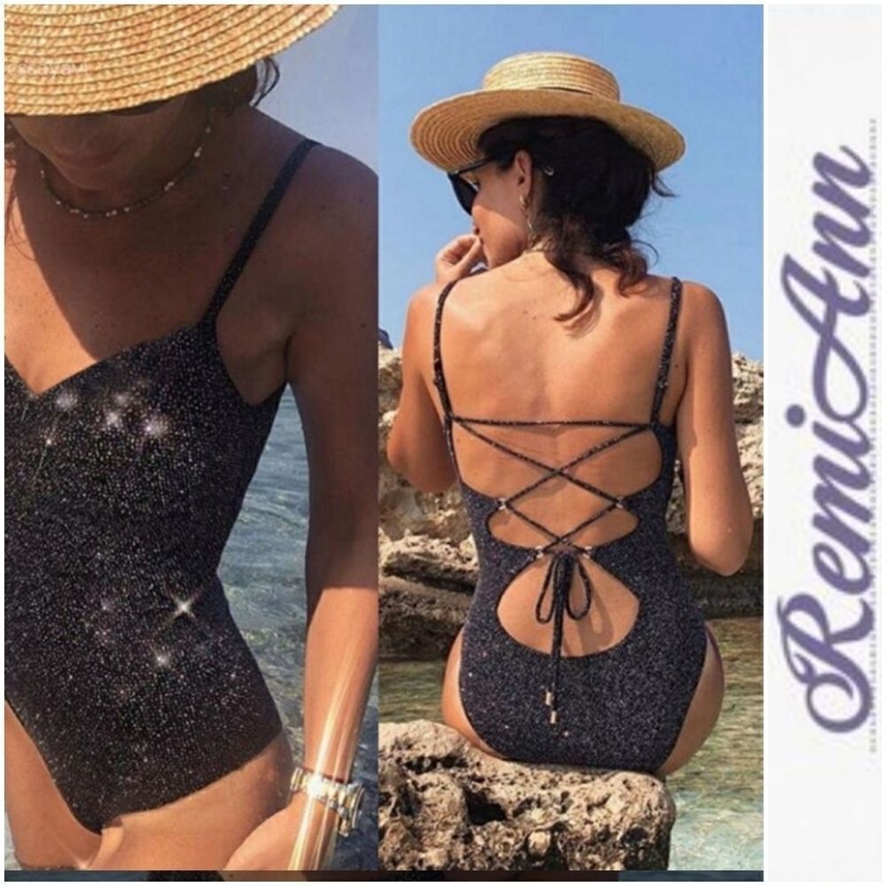 Black sparkle swimsuit 